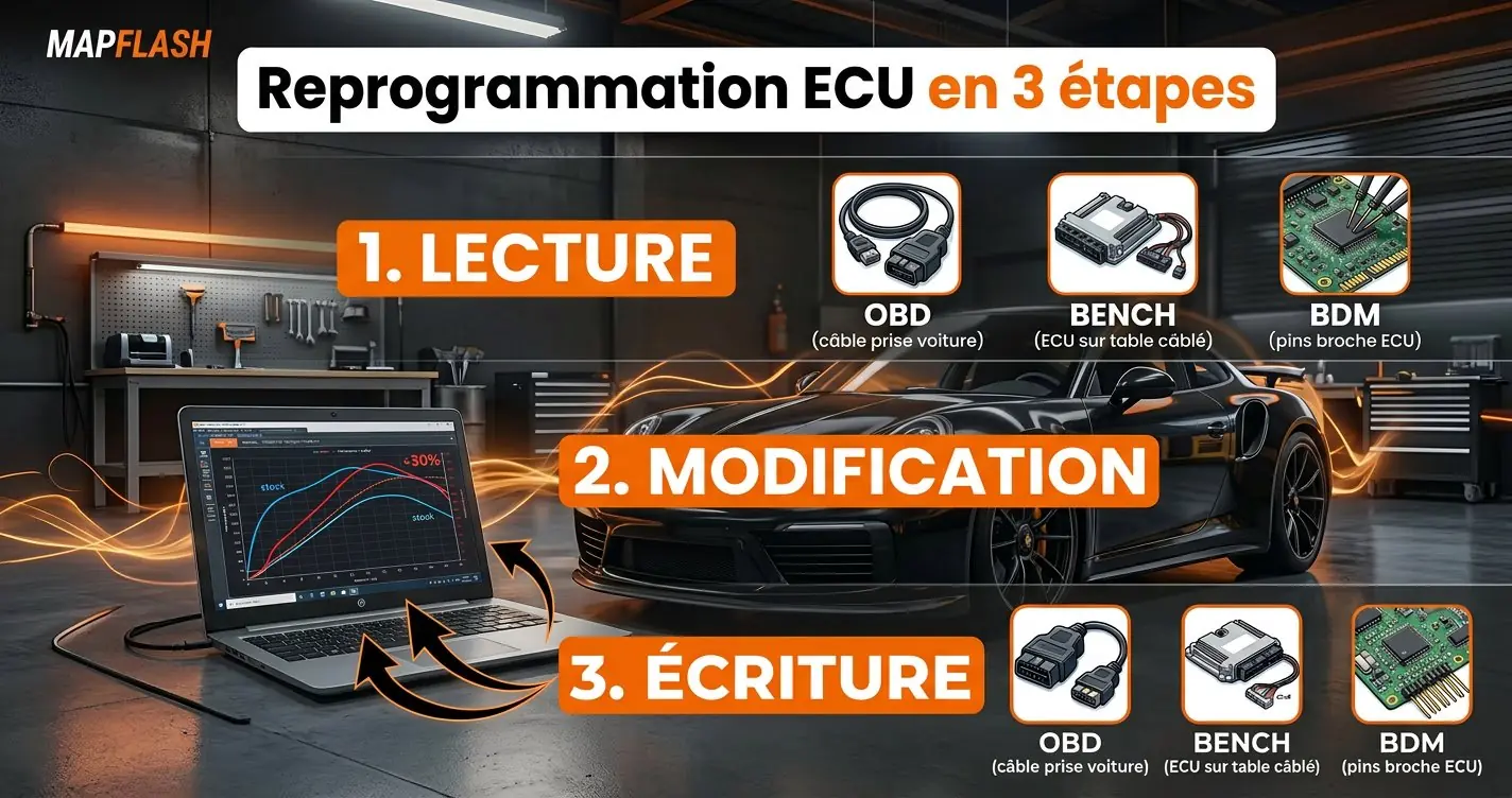 Reprogrammation ECU en 3 étapes